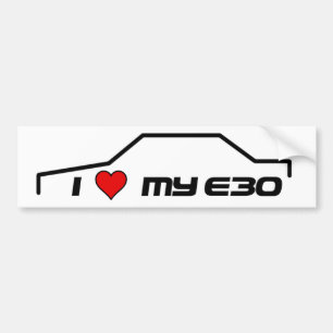 I heart my e30 bumper sticker