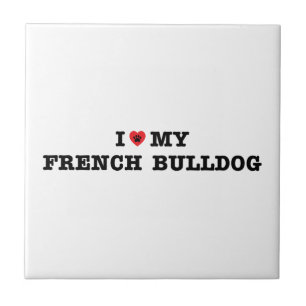 I Heart My French Bulldog Tile