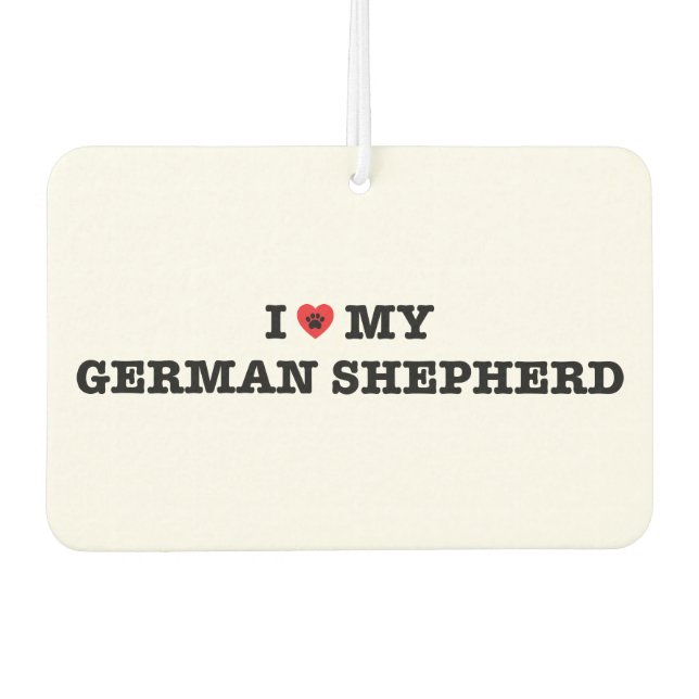 I Heart My German Shepherd Car Air Freshener (Front)