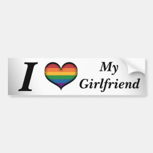 I Heart My Girlfriend Bumper Sticker