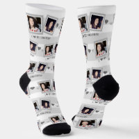 I Heart My Girlfriend Grey Two Photo Socks
