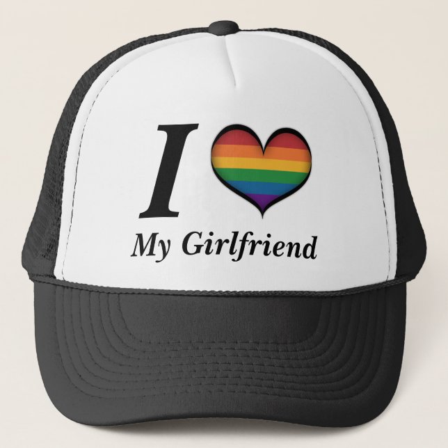 I Heart My Girlfriend Trucker Hat (Front)