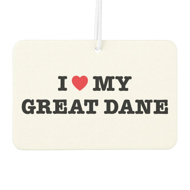 I Heart My Great Dane Car Air Freshener (Back)