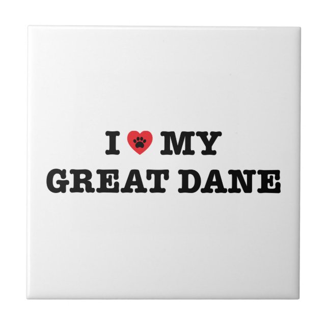 I Heart My Great Dane Tile (Front)