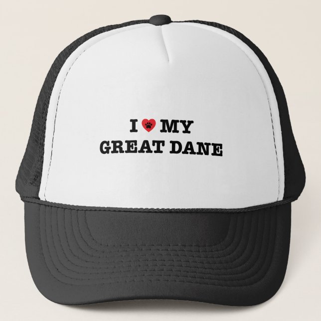 I Heart My Great Dane Trucker Hat (Front)