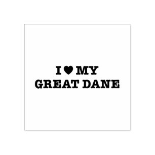 I Heart My Great Dane Wood Stamp