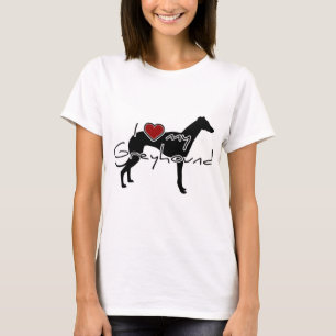 I "heart" my Greyhound" words with graphi T-Shirt