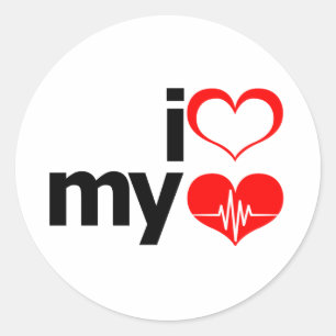 I Heart My Heart Classic Round Sticker