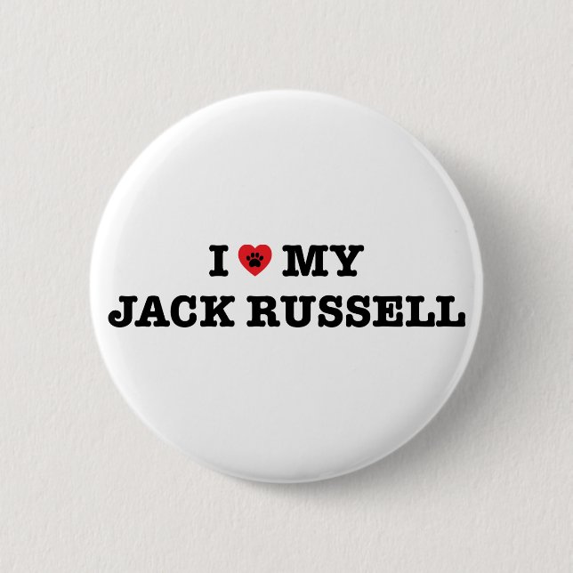 I Heart My Jack Russell Button (Front)