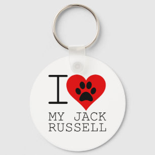 I HEART MY JACK RUSSELL KEYCHAIN