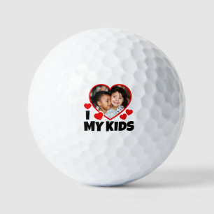 I Heart My Kids Personalized Photo Golf Balls