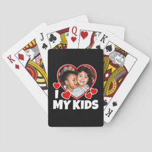 I Heart My Kids Personalized Photo Playing Cards