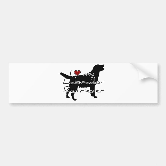 I "heart" my Labrador Retriever" words with graphi Bumper Sticker (Front)