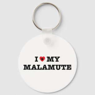 I Heart My Malamute Keychain