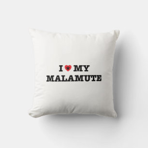 I Heart My Malamute Throw Pillow