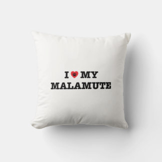 I Heart My Malamute Throw Pillow