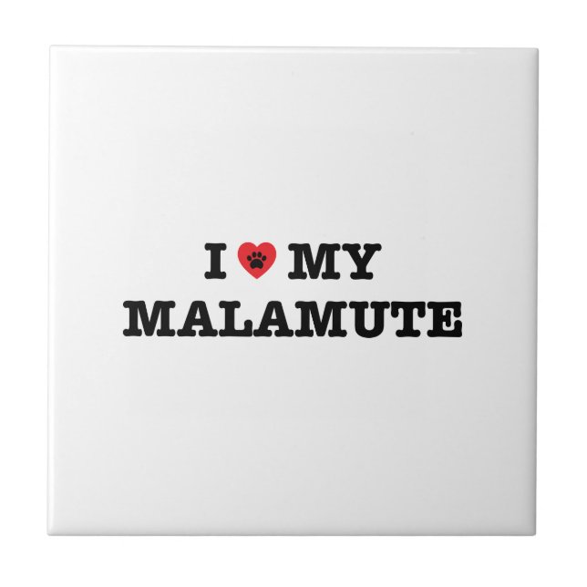 I Heart My Malamute Tile (Front)