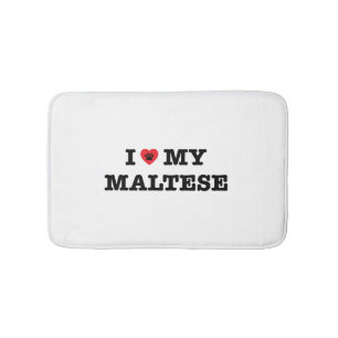 I Heart My Maltese Bath Mat