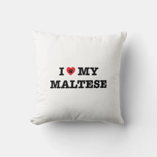 I Heart My Maltese Throw Pillow
