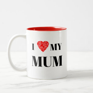 I heart my mom   Gift to personalize Two-Tone Coffee Mug