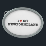 I Heart My Newfoundland Belt Buckle<br><div class="desc">newfoundland,  landseer,  working,  newfie,  newf,  mastiff,  dog,  puppy,  pet,  lover,  love,  heart,  my,  mom,  dad,  owner,  breed,  furry baby,  animal</div>