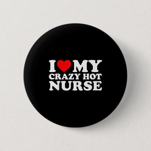I Heart My Nurse Husband Wife Funny Matching Coupl 2 Inch Round Button