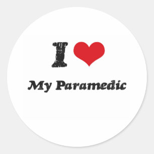 I heart My Paramedic Classic Round Sticker
