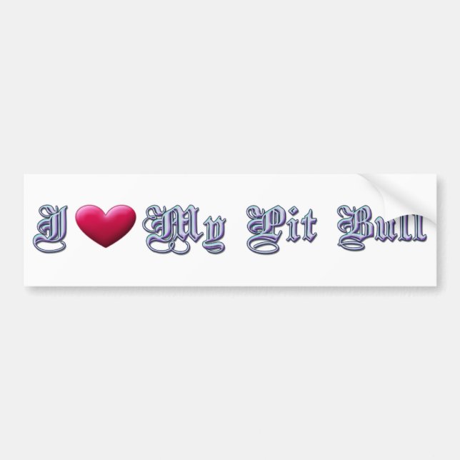 I Heart My Pit Bull Bumpersticker Bumper Sticker (Front)