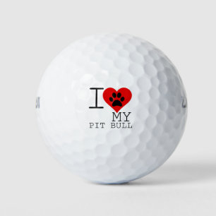 I HEART MY PIT BULL GOLF BALLS