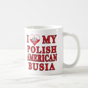 I Heart My Polish American Busia Coffee Mug