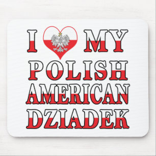 I Heart My Polish American Dziadek Mouse Pad