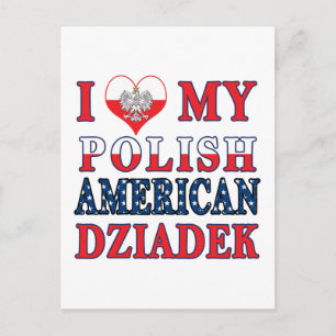 I Heart My Polish American Dziadek Postcard