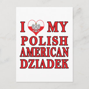 I Heart My Polish American Dziadek Postcard