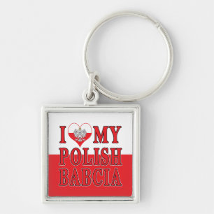 I Heart My Polish Babcia Keychain