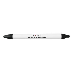 I Heart My Pomeranian Black Ink Pen