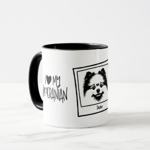 I Heart My Pomeranian Bold Pop Art Or Your Photo Mug