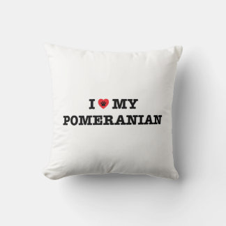 I Heart My Pomeranian Throw Pillow