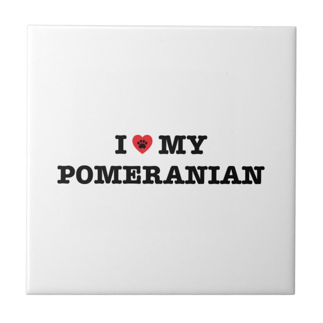 I Heart My Pomeranian Tile (Front)