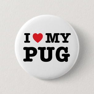 I Heart My Pug 2 Inch Round Button