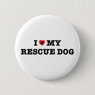 I Heart My Rescue Dog Button