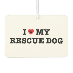 I Heart My Rescue Dog Car Air Freshener