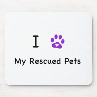 I Heart My Rescued Pets Mouse Pad