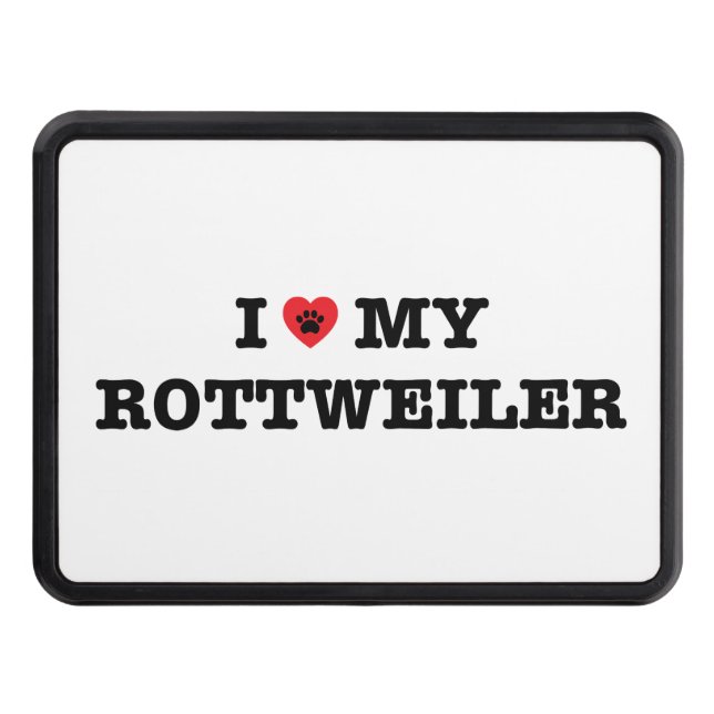 I Heart My Rottweiler Trailer Hitch Cover (Front)