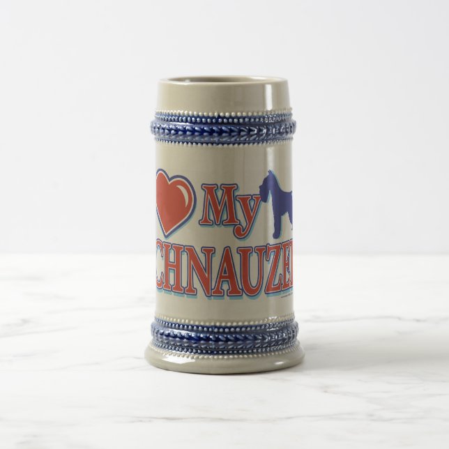 I Heart My Schnauzer Beer Stein (Center)
