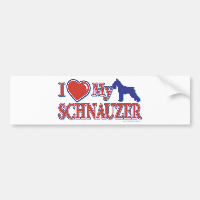 I Heart My Schnauzer Bumper Sticker (Front)