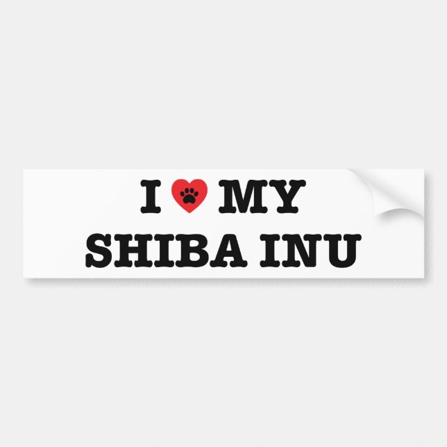 I Heart My Shiba Inu Bumper Sticker (Front)