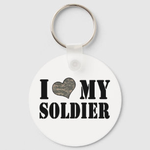 I Heart My Soldier Keychain
