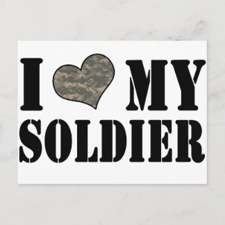 I Heart My Soldier Postcard