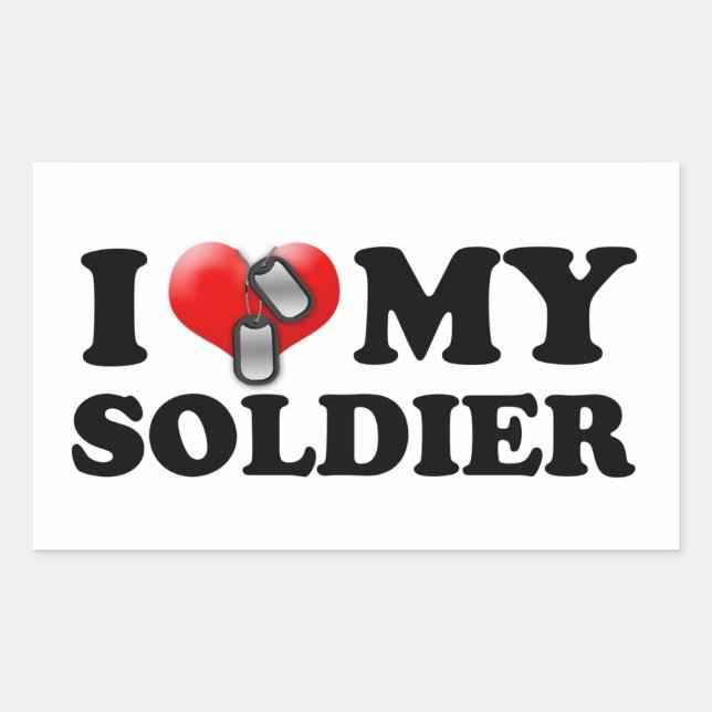 I (Heart) My Soldier Sticker (Front)
