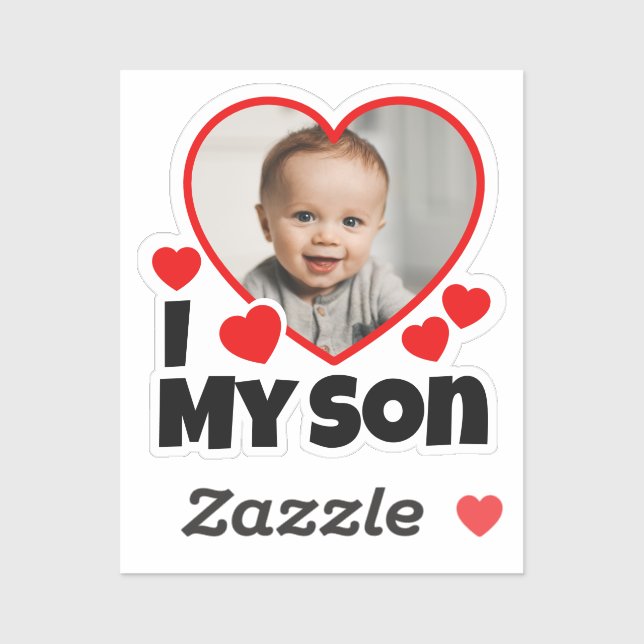 I Heart My Son Personalized Photo Vinyl Cut (Sheet)
